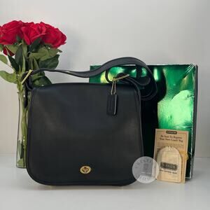 Vintage Coach NYC Stewardess Bag 9525 Black 1980s